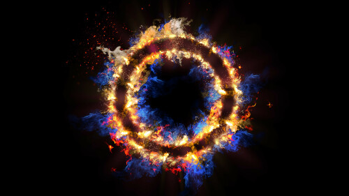 fire ring energy black background flames circle 5k 5120x2880 1967