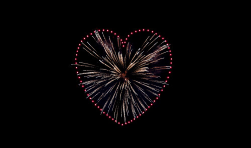 love heart fireworks sparkles celebrations night black 7500x4441 3594